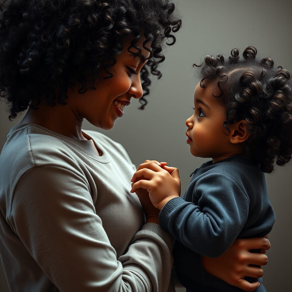 Mother and Child Connect in Heartwarming Portrait