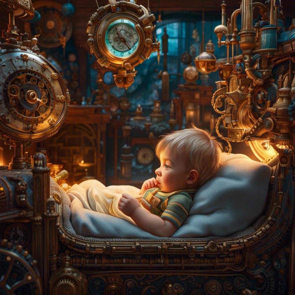 Dreaming of a Whimsical Time Machine in Maximalist Style