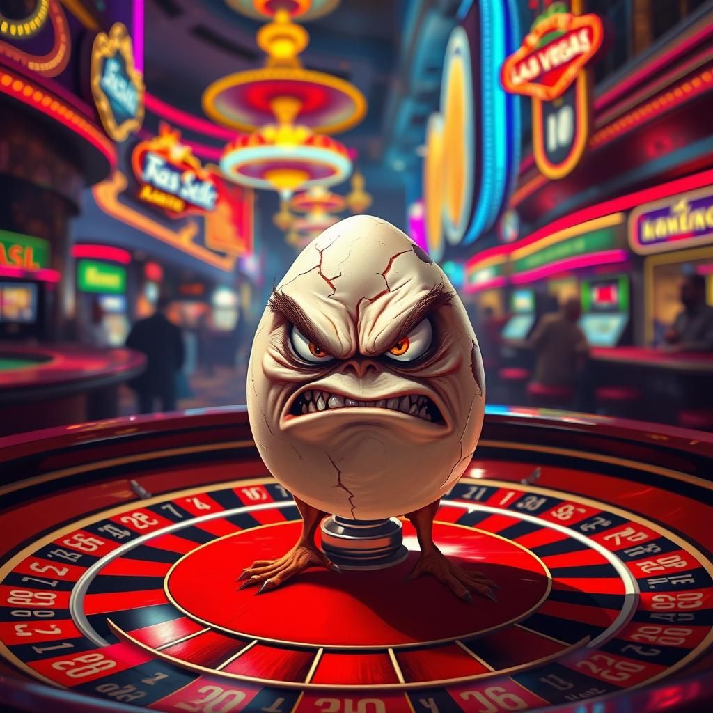 Furious Egg Confronts Chaos in Las Vegas Roulette