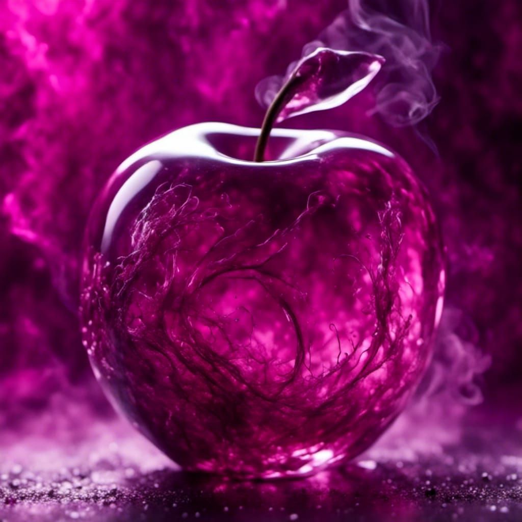 Ethereal Glass Apple in Magenta Hues