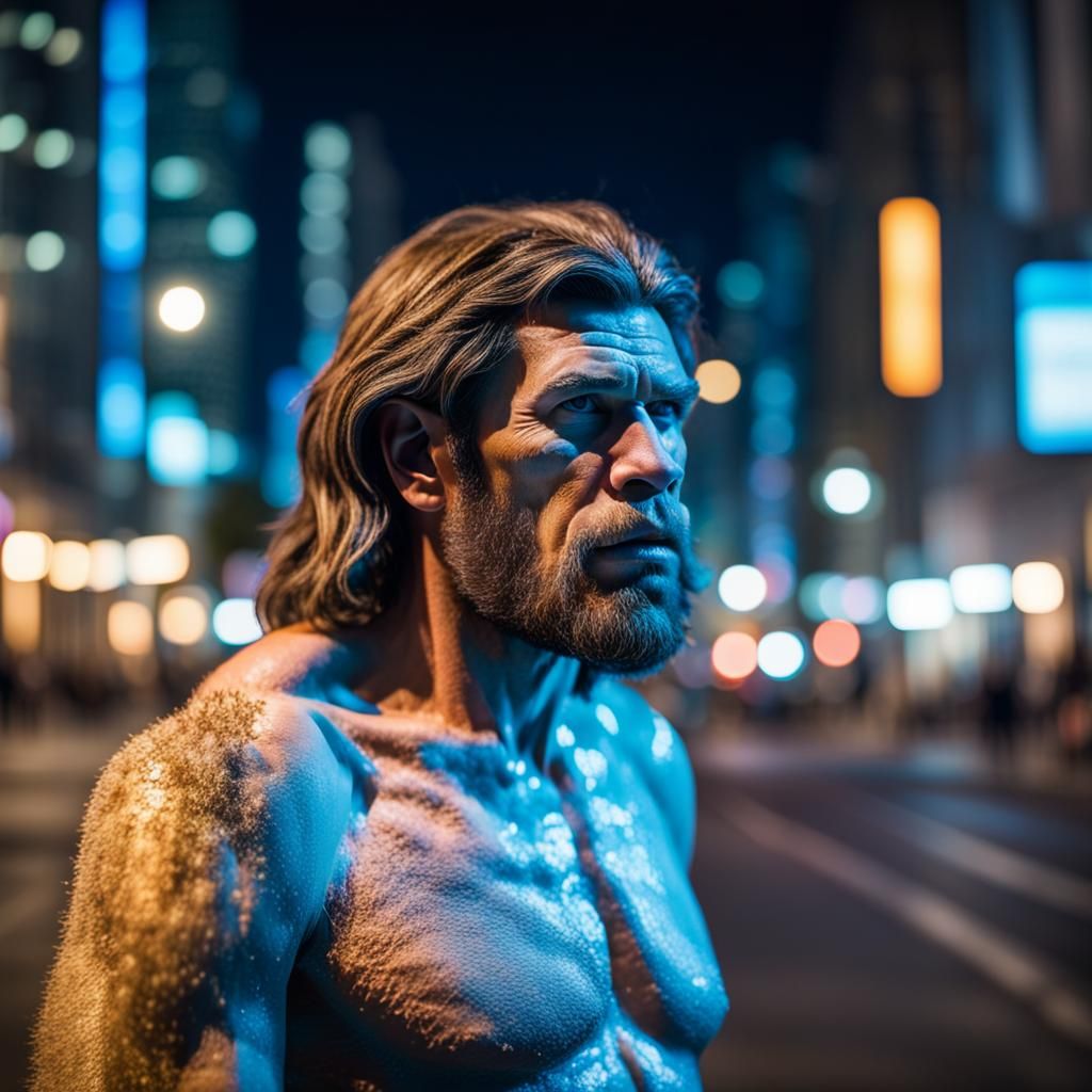 Caveman in Neon Metropolis, Lost in a Sea of City Lights