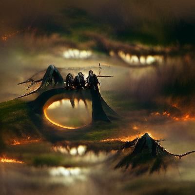 Mysterious Lord of the Rings Landscape in Dark Fantasy Style