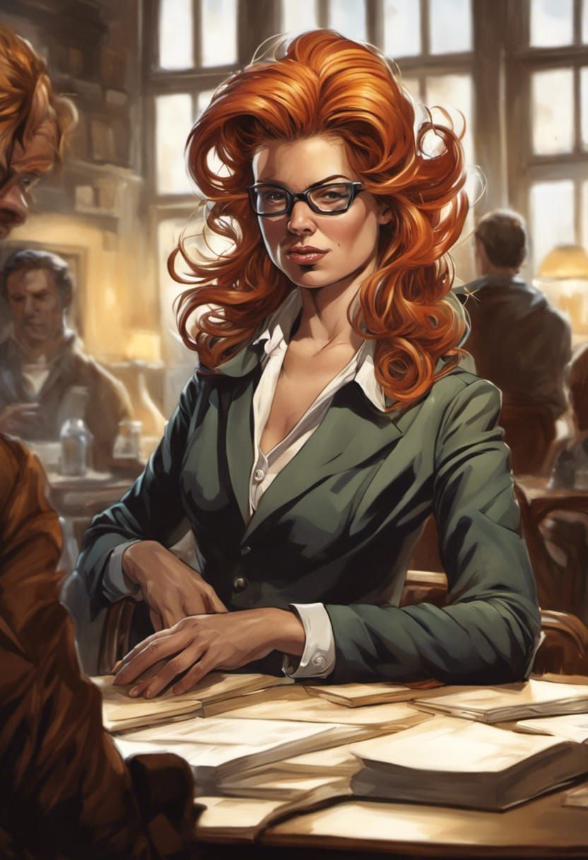 Man in a Library as Comic Book Art