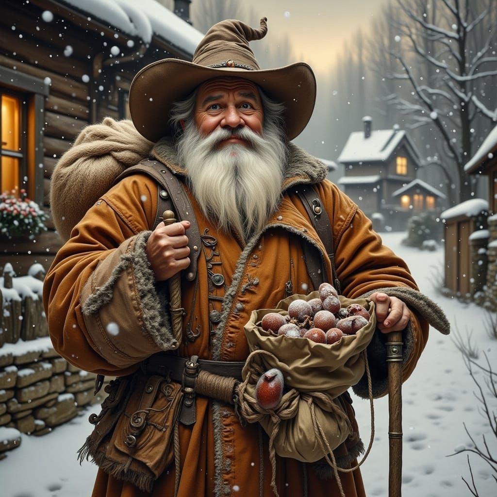 Sturdy German Folklore Figure in Warm, Golden Lighting