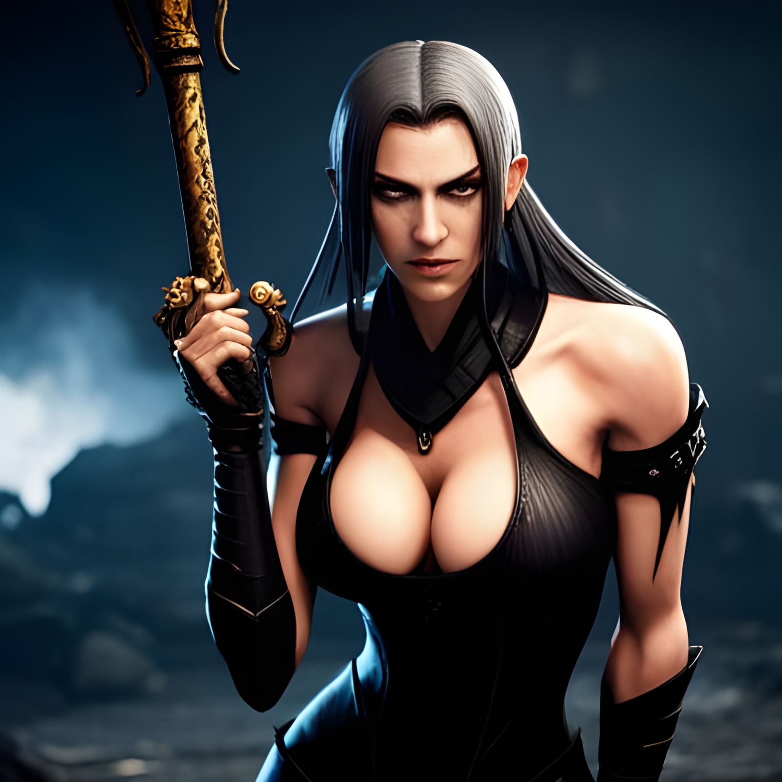 Ethereal Sindel, Mortal Kombat Icon, in Stunning Black and W...