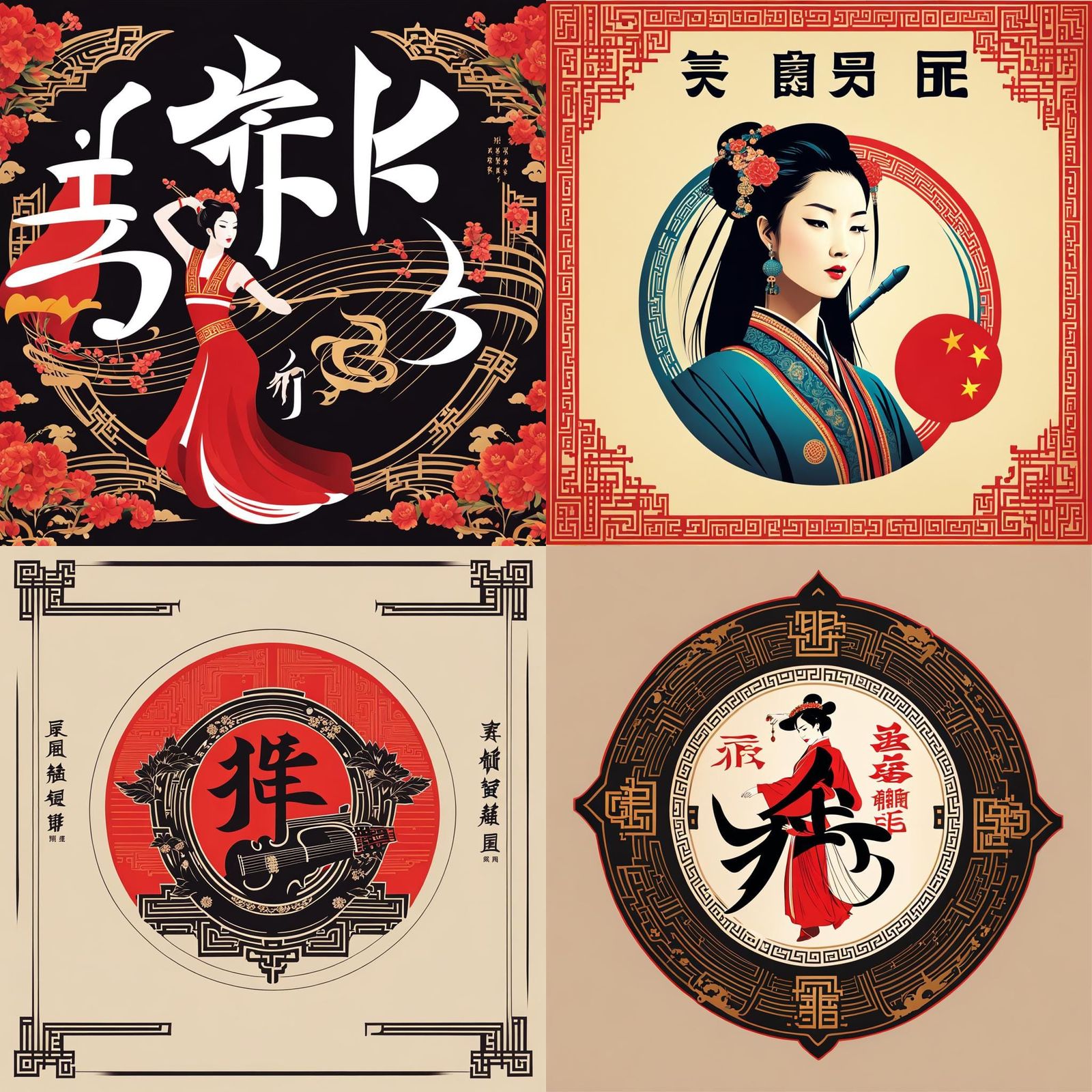 Chinese Music Fusion Band Logo with Western Influences