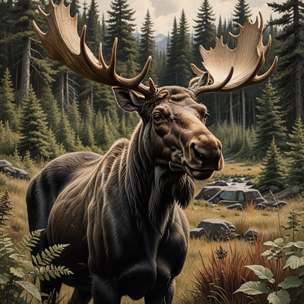 Majestic Moose in Natural Habitat