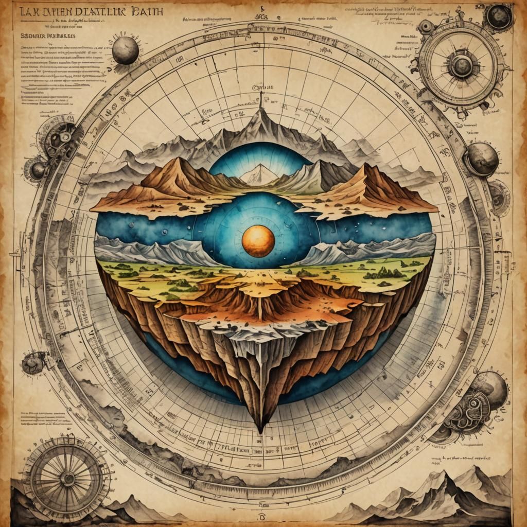 Vibrant Earth Atlas on Ancient Parchment
