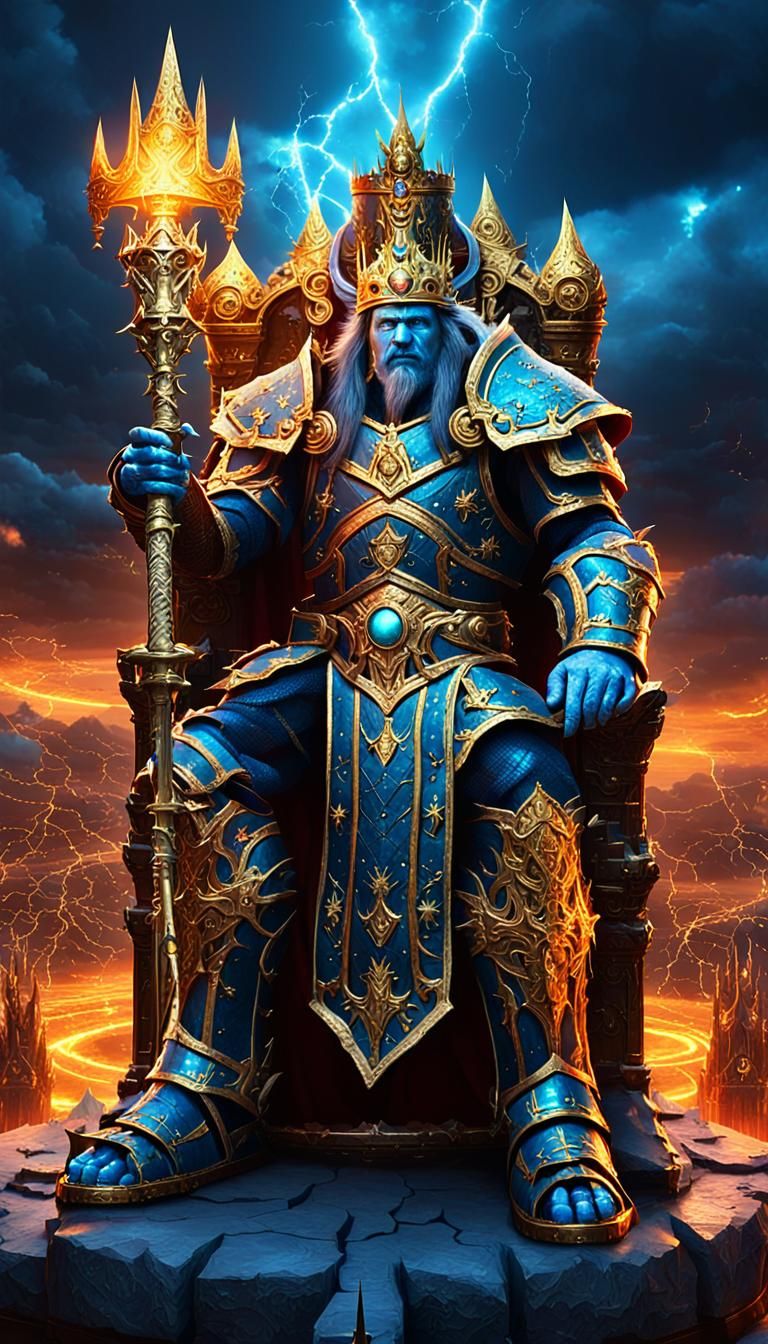 Majestic King of Conquered Realms in Dark Fantasy World