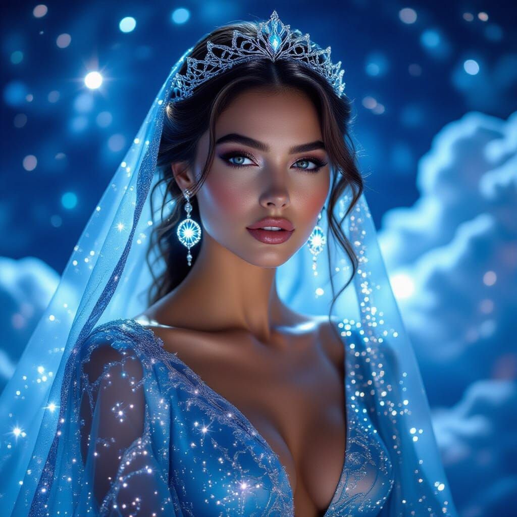 Ethereal Woman in Space, Ultra-HD Editorial Fashion