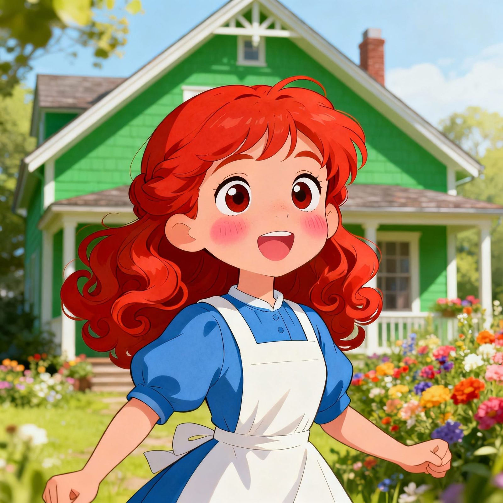 Anime Caricature of Anne of Green Gables Character