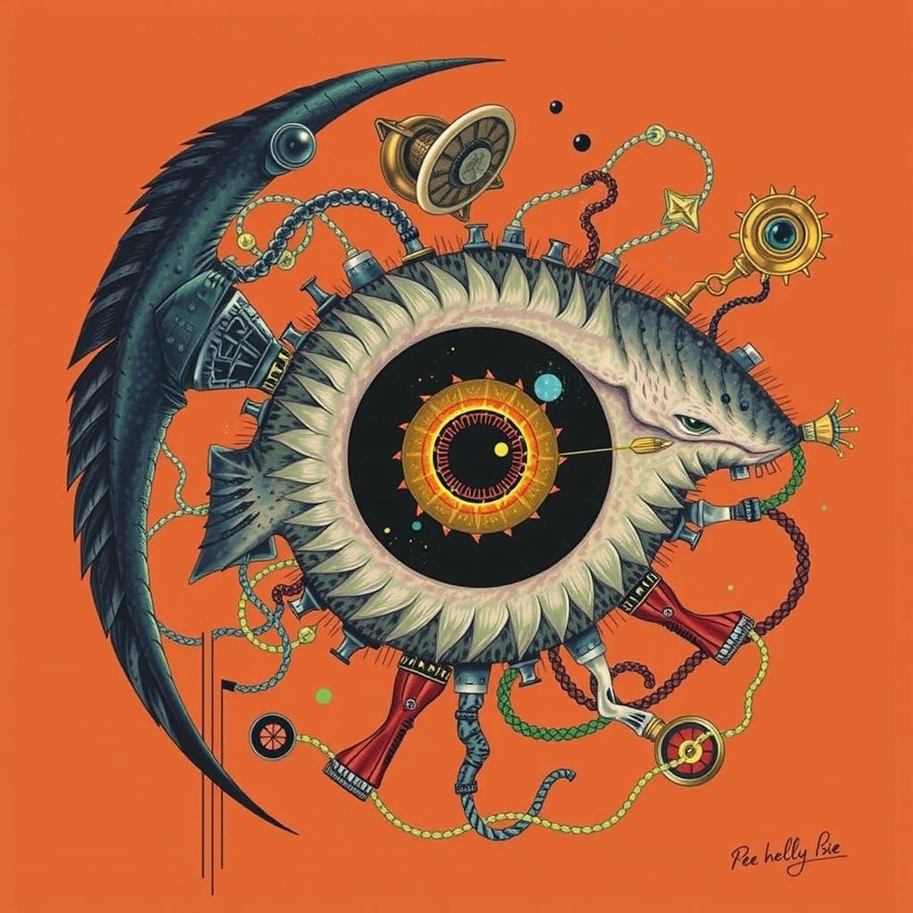 Dynamic Fusion Layered Technology Abstract Art