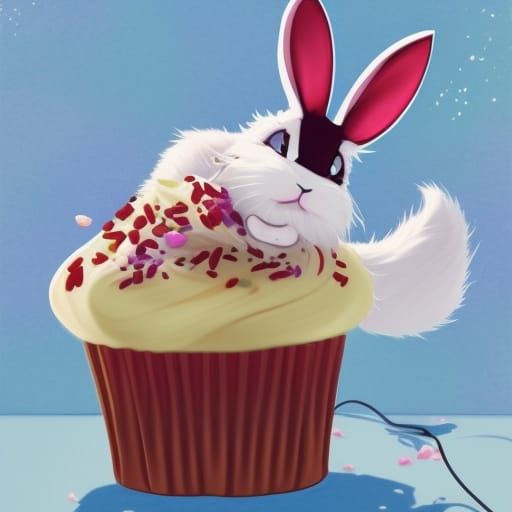 Anime-Style Fox Enjoying Sweet Treat