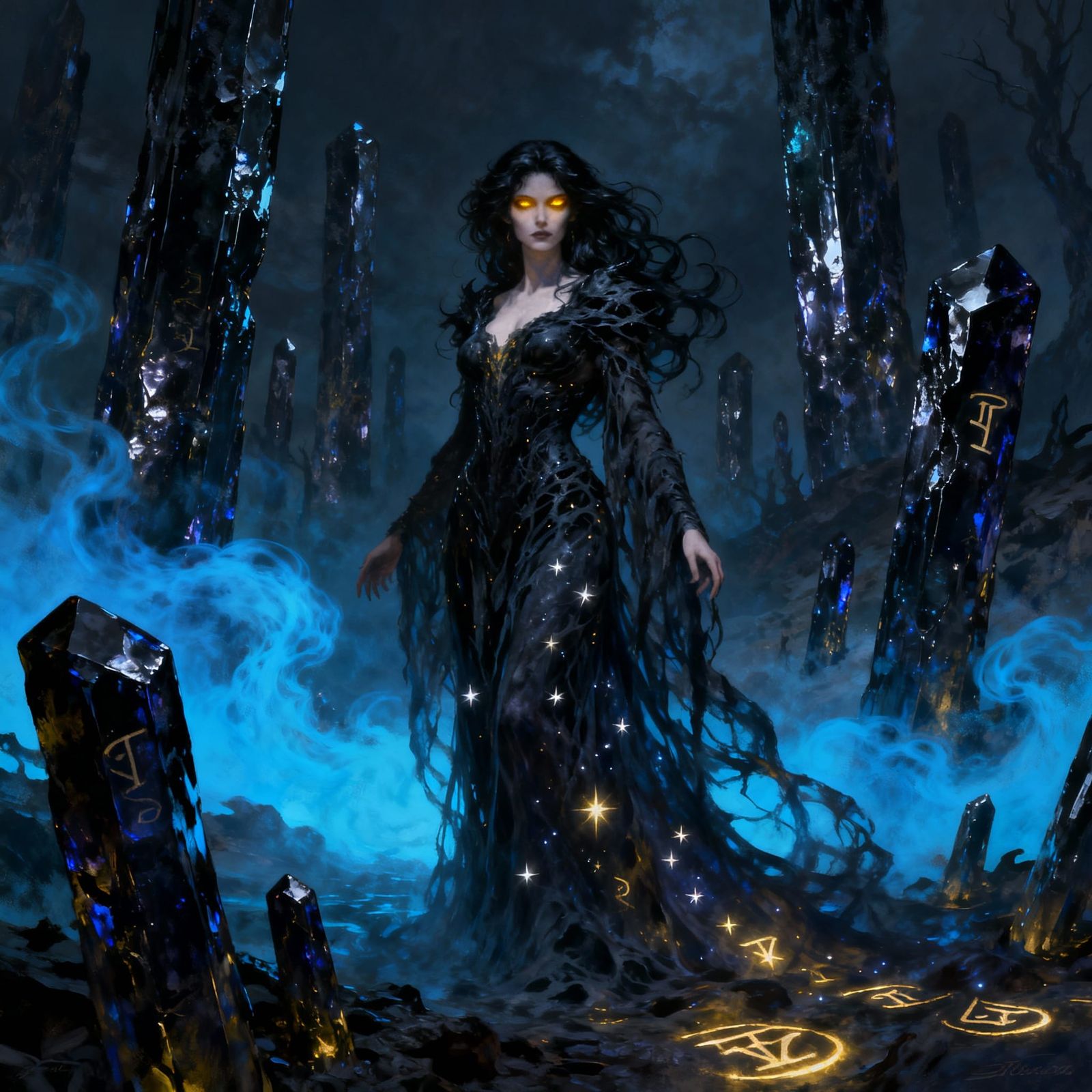 Goddess of Underworld in Dark Fantasy Art Style
