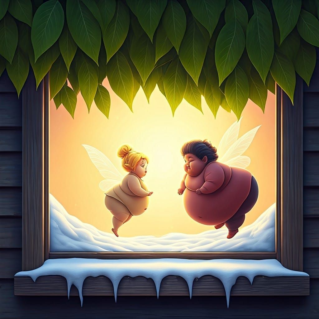 Spring Fairies Play in the Garden