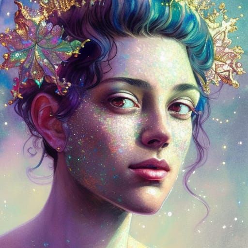 crown, pastels, watercolor