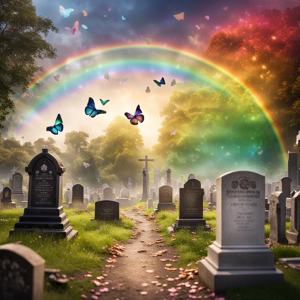 Rainbow Over Graveyard: Professional Photography