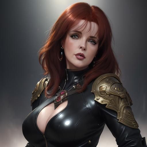 Sultry Glamour Portrait in Cyberpunk Style