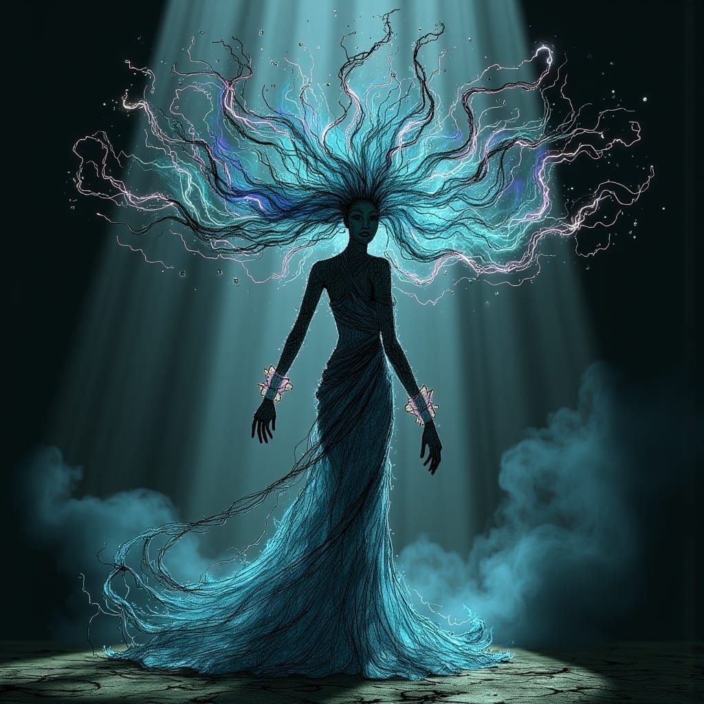 Enigmatic Dream Weaver in Hyperrealistic Art