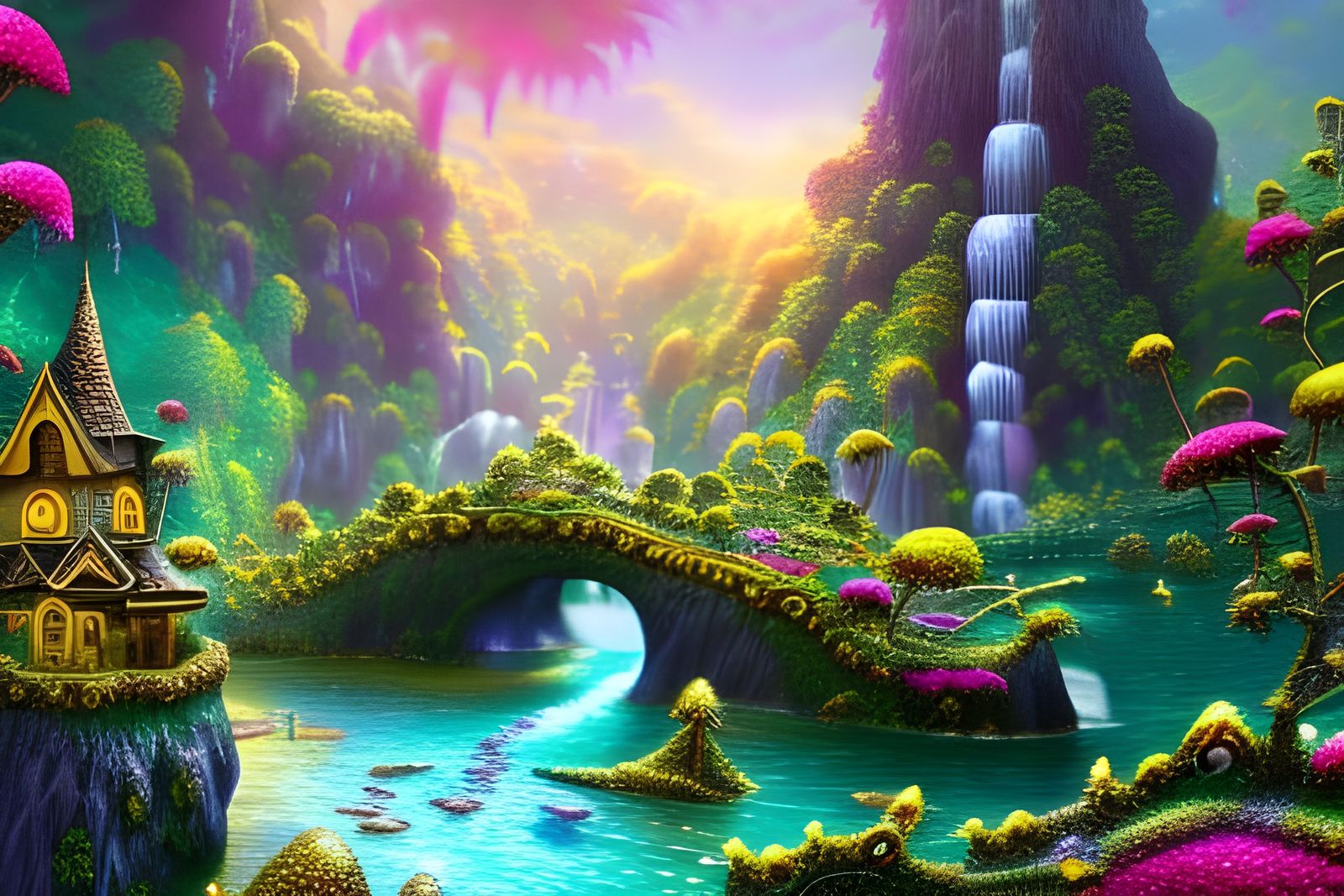 Luminous Tropical Island Fairy Village