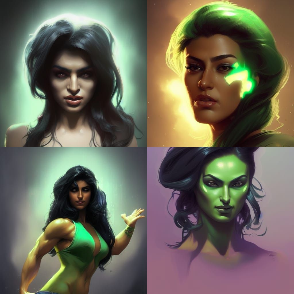 Surreal Portrait of an Empowered Heroine in a Triadic Color...