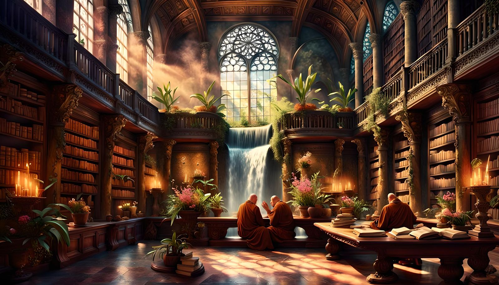 Cozy Ancient Library