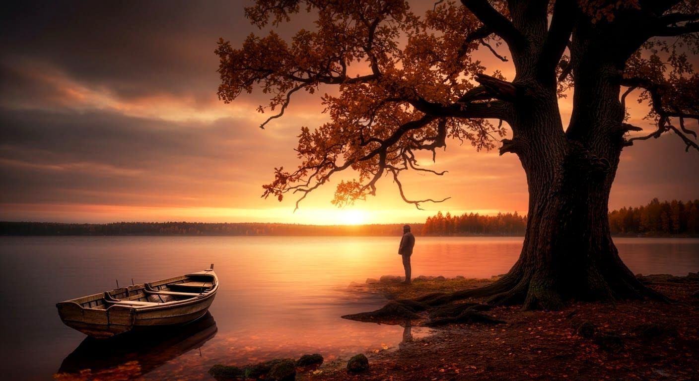 Lake Shore Oasis at Sunset