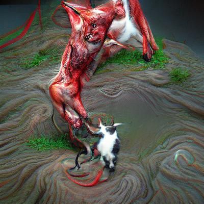 Surreal Cyberpunk Demon Cat