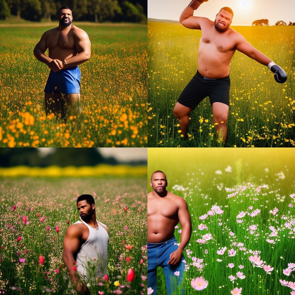 Boxer Sways in Vibrant Field of Flowers