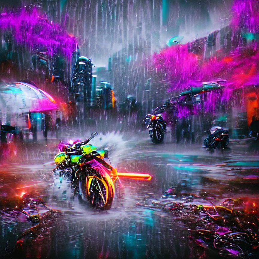 Electric Dreamscape in Neon Colors