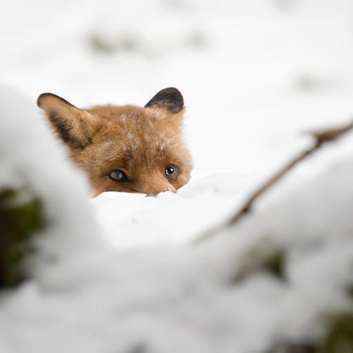 Fox Emerge from Winter Snow