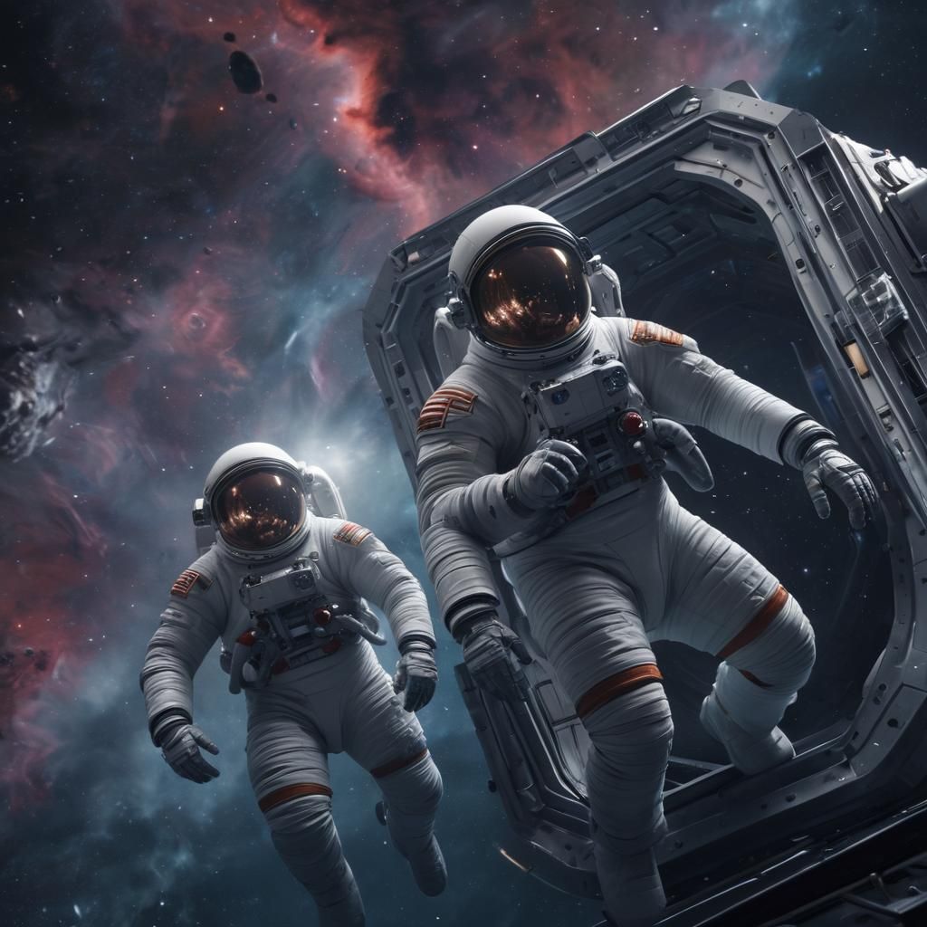 Astronauts in a Cosmic Setting