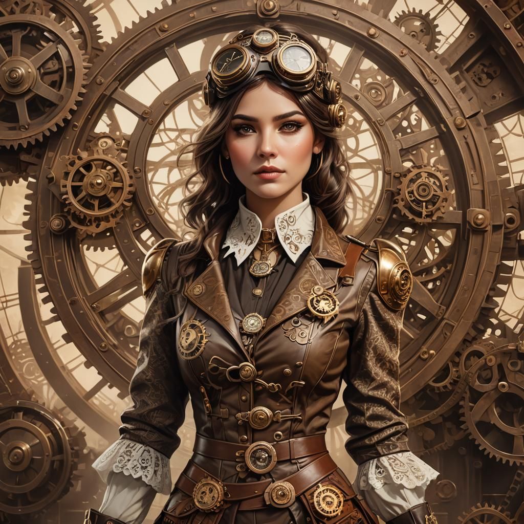Steampunk Aviatrix in Vintage Oils