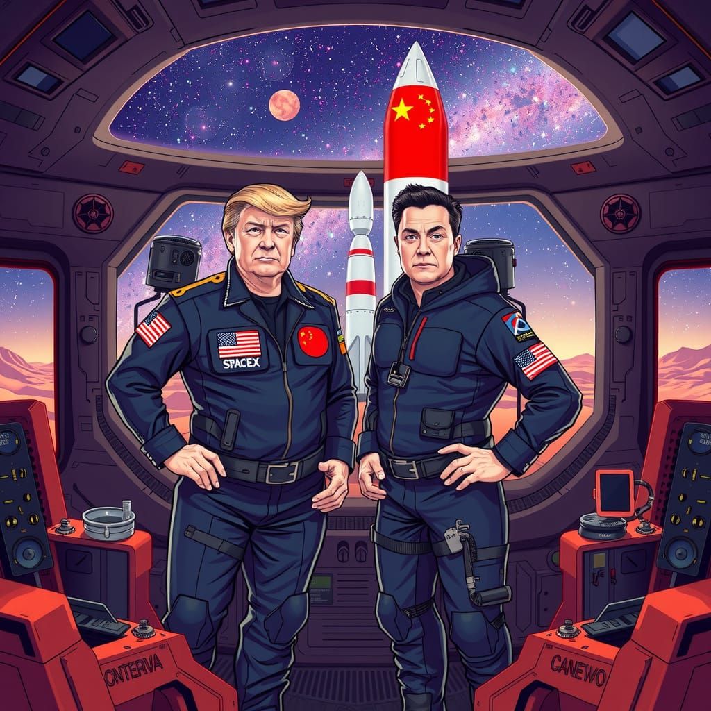Trump and Musk Pilot Chinese Rocket To Mars