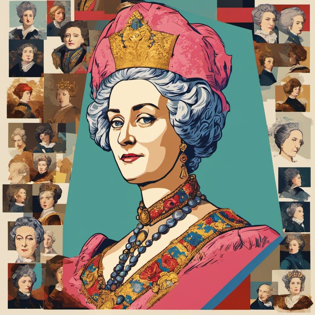 Empress Catherine the Great in Vibrant Digital Pop Art