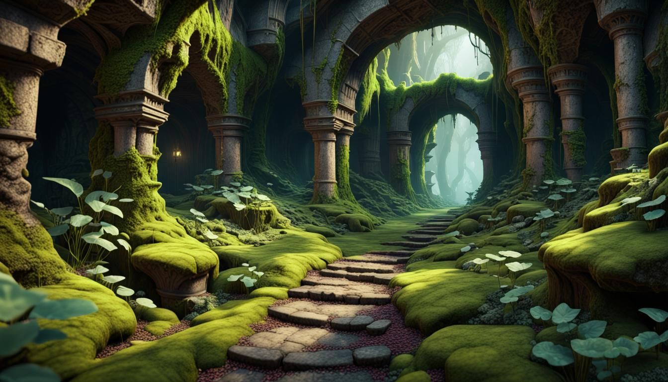 Mystical Caverns of Wonder in Deep Fantasy Art