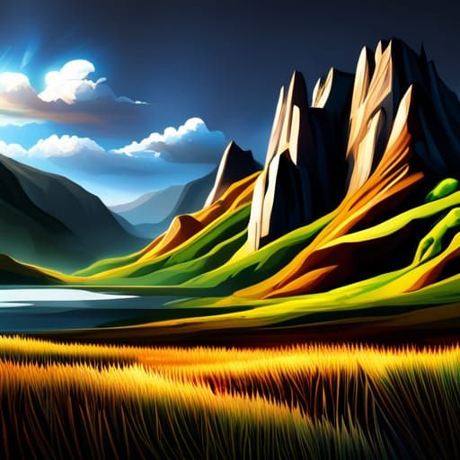 Epic Fantasy Steppes Landscape in Digital Matte Painting