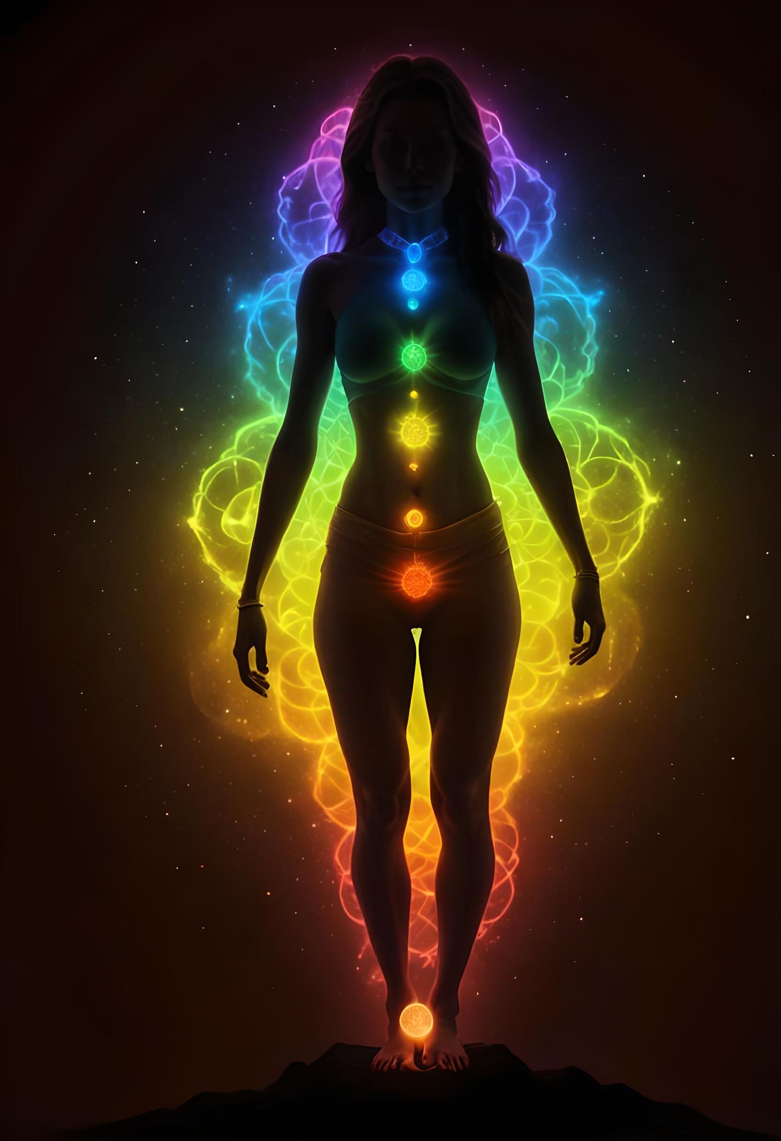 Cosmic Goddess Radiates Vibrant Energy