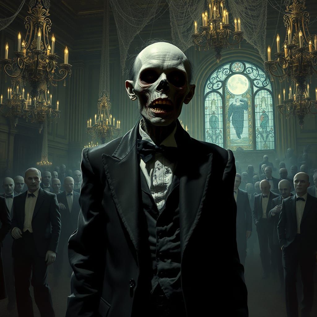 A Zombie in a tuxedo at the Halloween Monster Ball