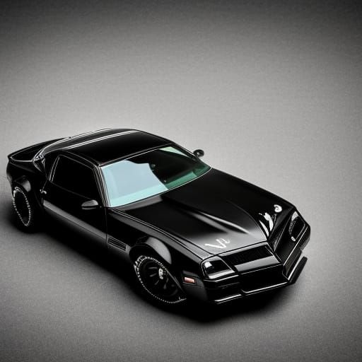 Luxury Black Trans-Am with Phoenix Hood Ornament in High Def...