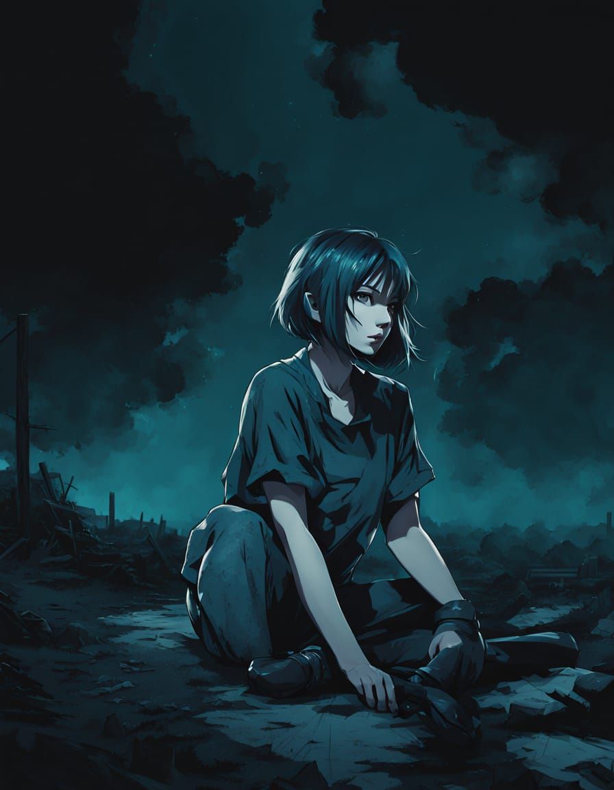 Grunge Anime Portrait with Punk Influences