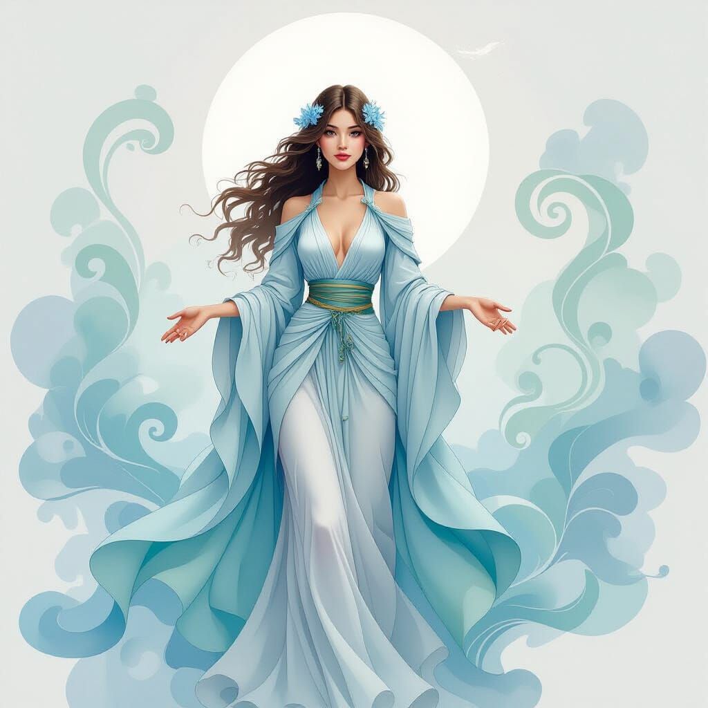 Whimsical Anima Spirit in Ethereal Watercolor Style