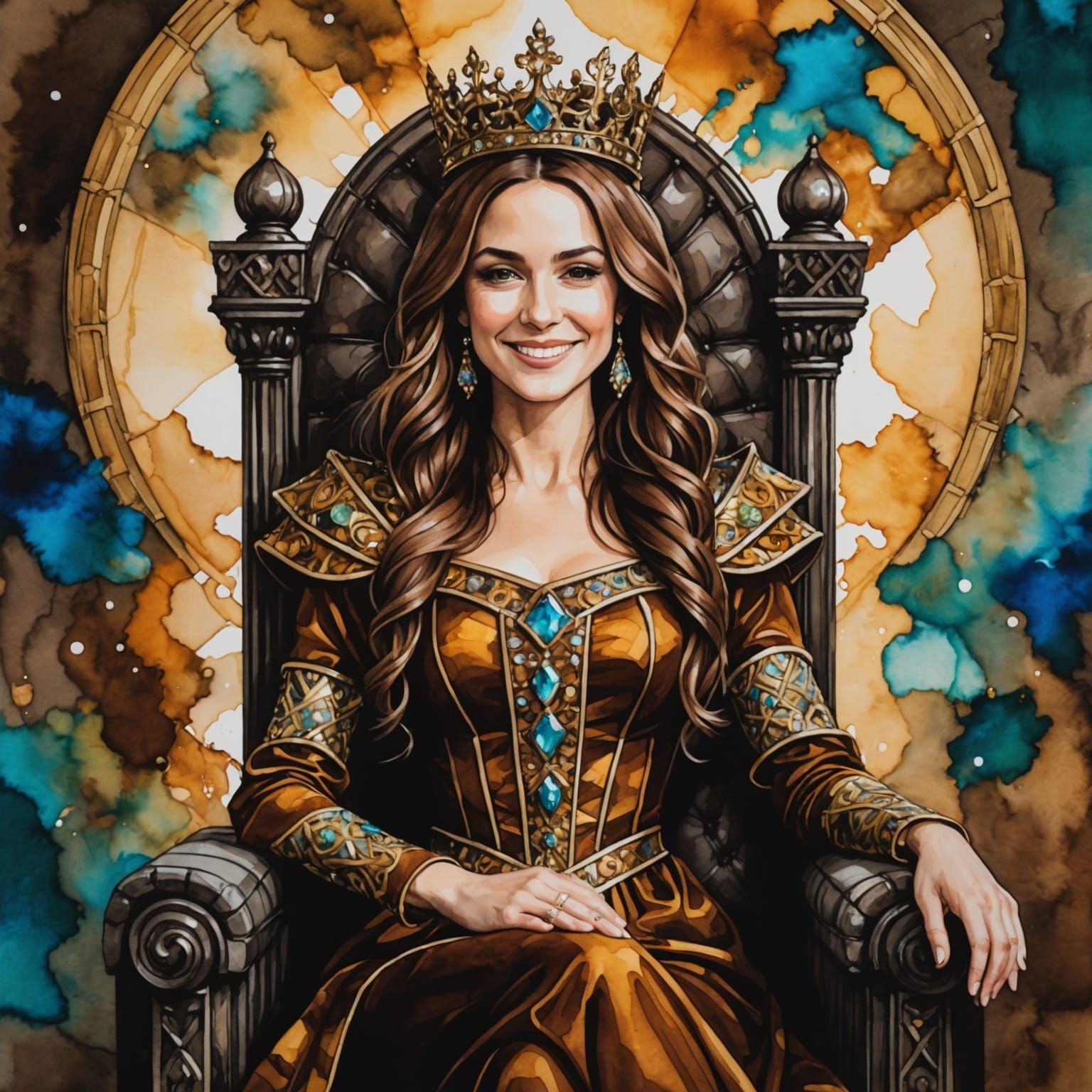 Regal Queen Shines in Alcohol Ink Style