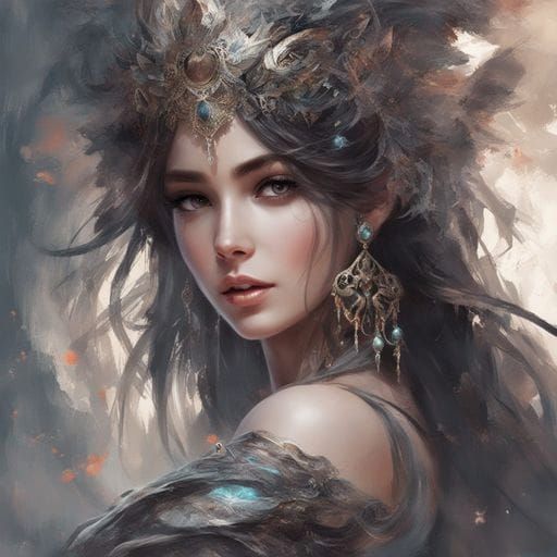 Stunning Portrait of a Lovely Young Woman with Mesmerising B...