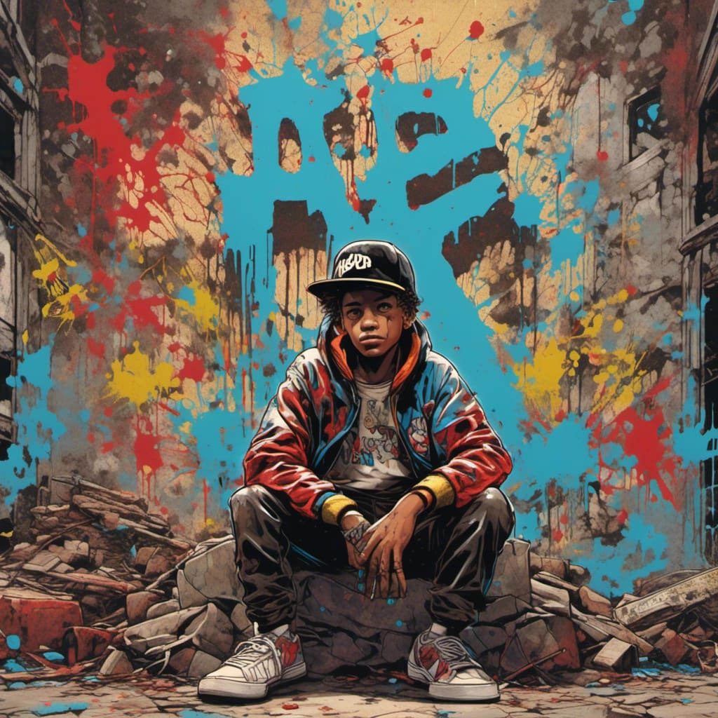 Vibrant 80's B-Boys in Fantasy Graffiti Scene