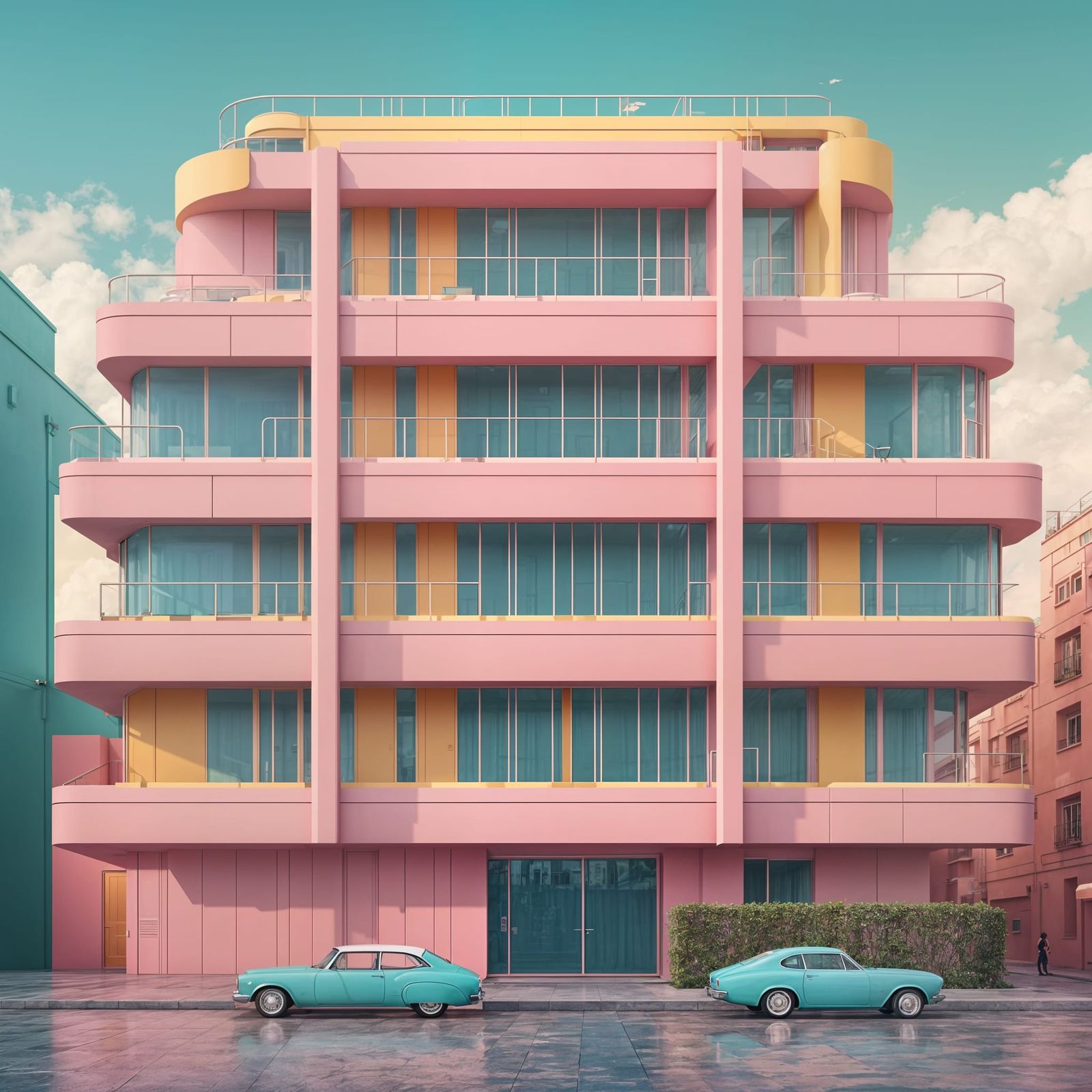 Urban Dreams in Vibrant Art Deco