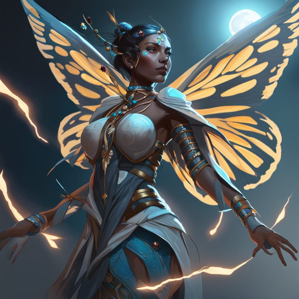 Ethereal Flying Shaman in Triadic Colors