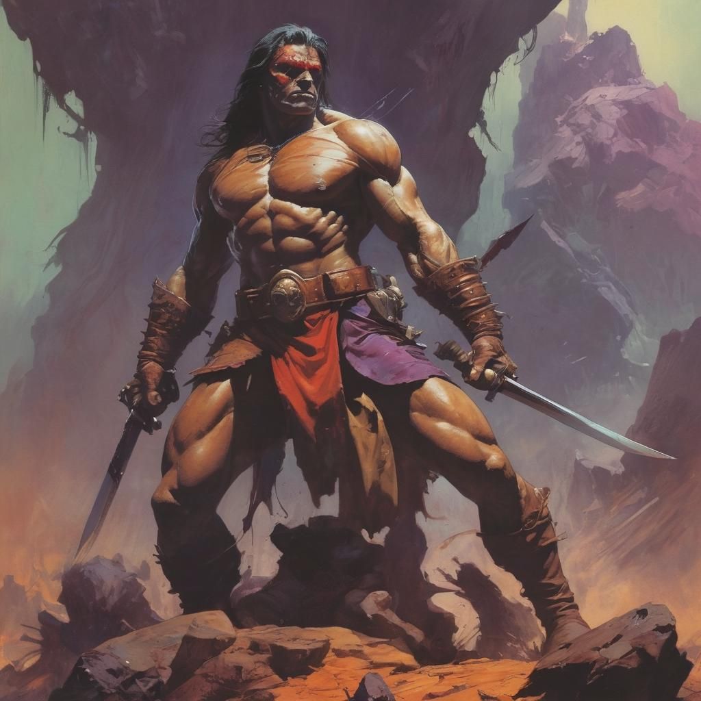 Heroic Warriors in Grimdark Fantasy Landscapes