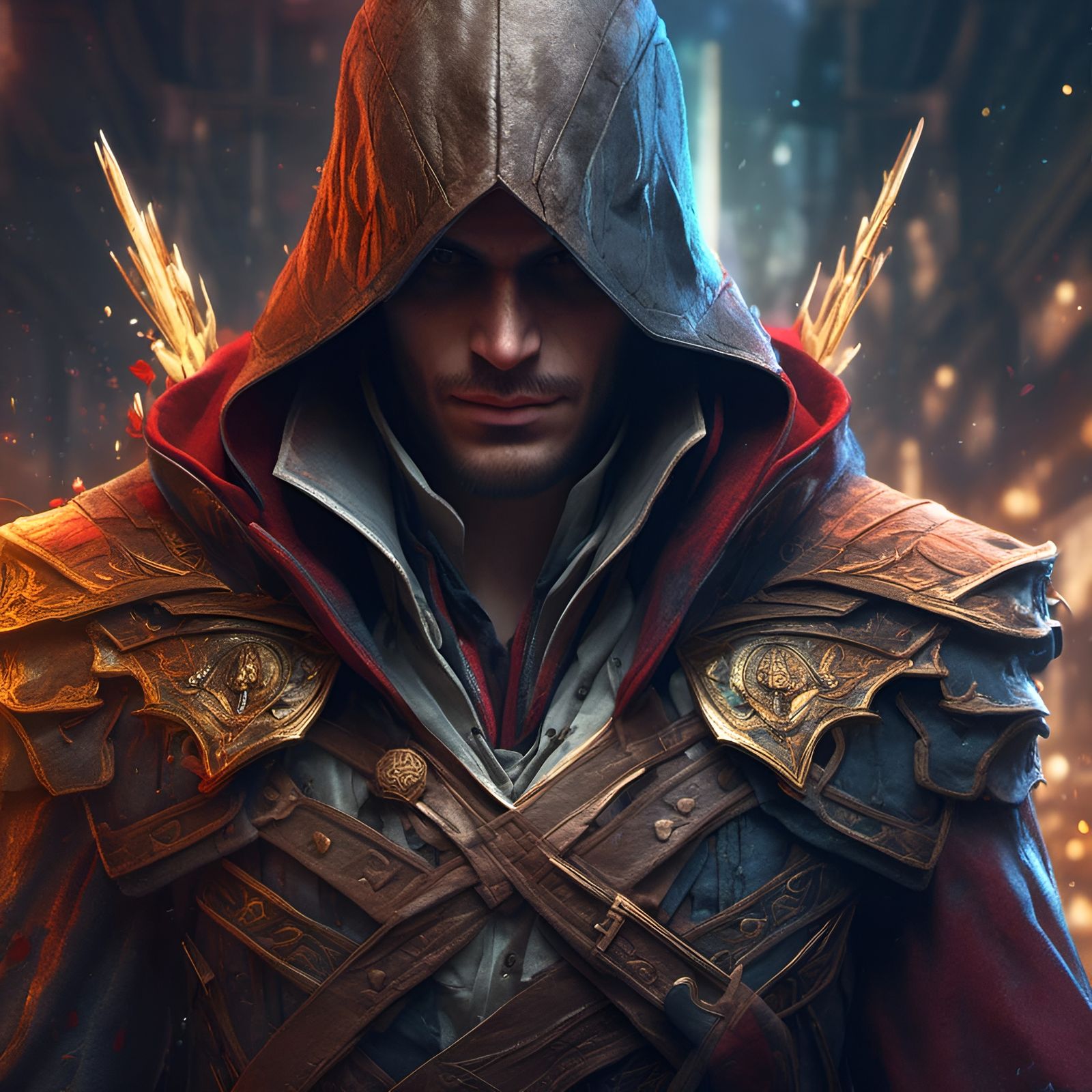 Hyperrealistic Assassin Portrait in Assassin's Creed Style