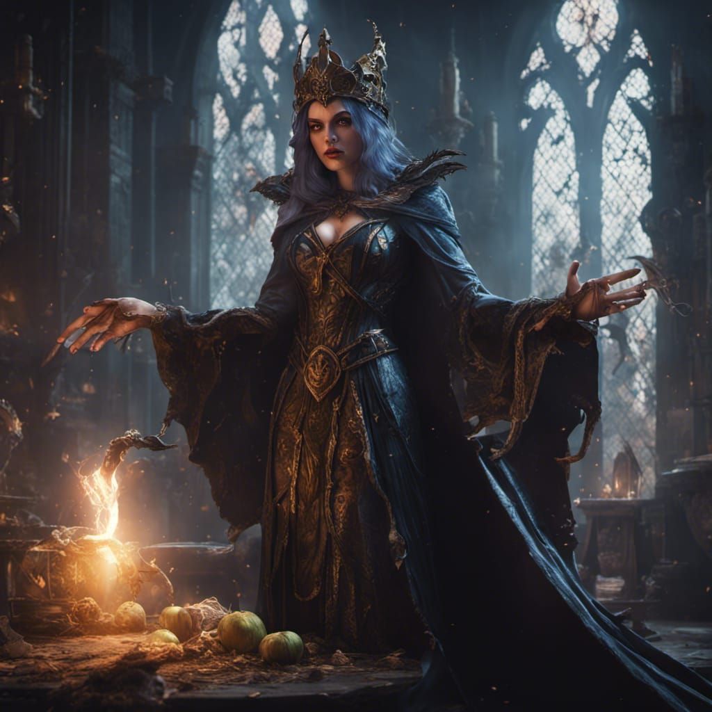 Mystical Morgana Le Fay in Dark Fantasy Concept Art